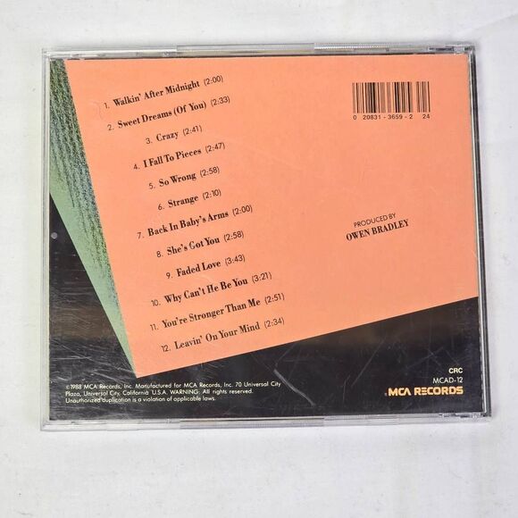 Patsy Cline 12 Greatest Hits CD Pre-owned - Picture 3 of 3